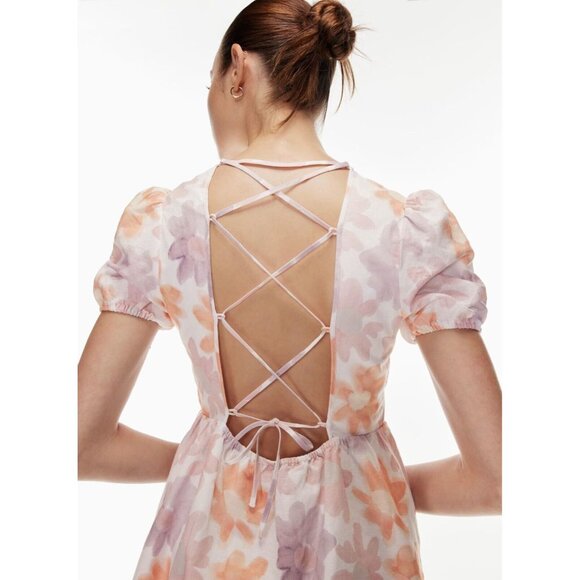 NWOT Aritzia SUNDAY BEST Saida Floral Linen Cotton Mini Babydoll Dress, Size M - Picture 15 of 16